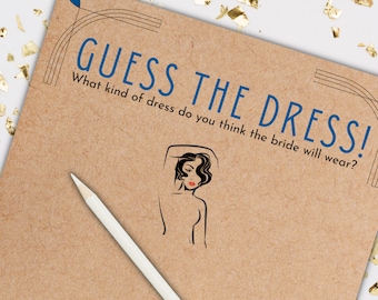 Roaring 20s Guess the Dress Printable for Gatsby 1920s Bridal Shower