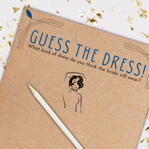 Roaring 20s Guess the Dress Printable for Gatsby 1920s Bridal Shower