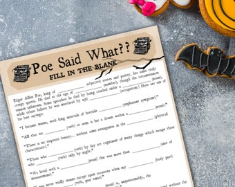 Edgar Allan Poe Quotes Fill-in-the-Blank Game