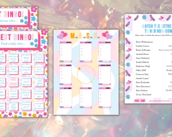 Y2K Rom Com 2000s Party Games Printable set [4 items]