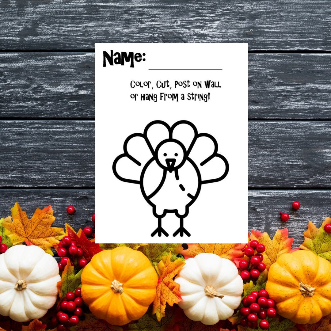 DIGITAL DOWNLOAD Thanksgiving Color Cut Outs - Etsy