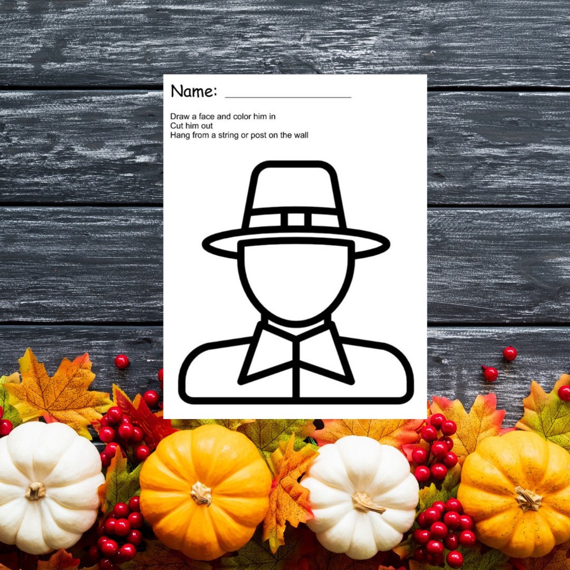 DIGITAL DOWNLOAD Thanksgiving Color Cut Outs - Etsy