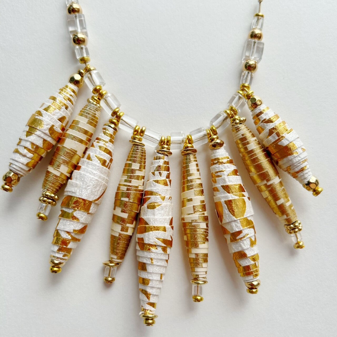 Gold Engraved Beads Statement Layer Necklace Set main image 1