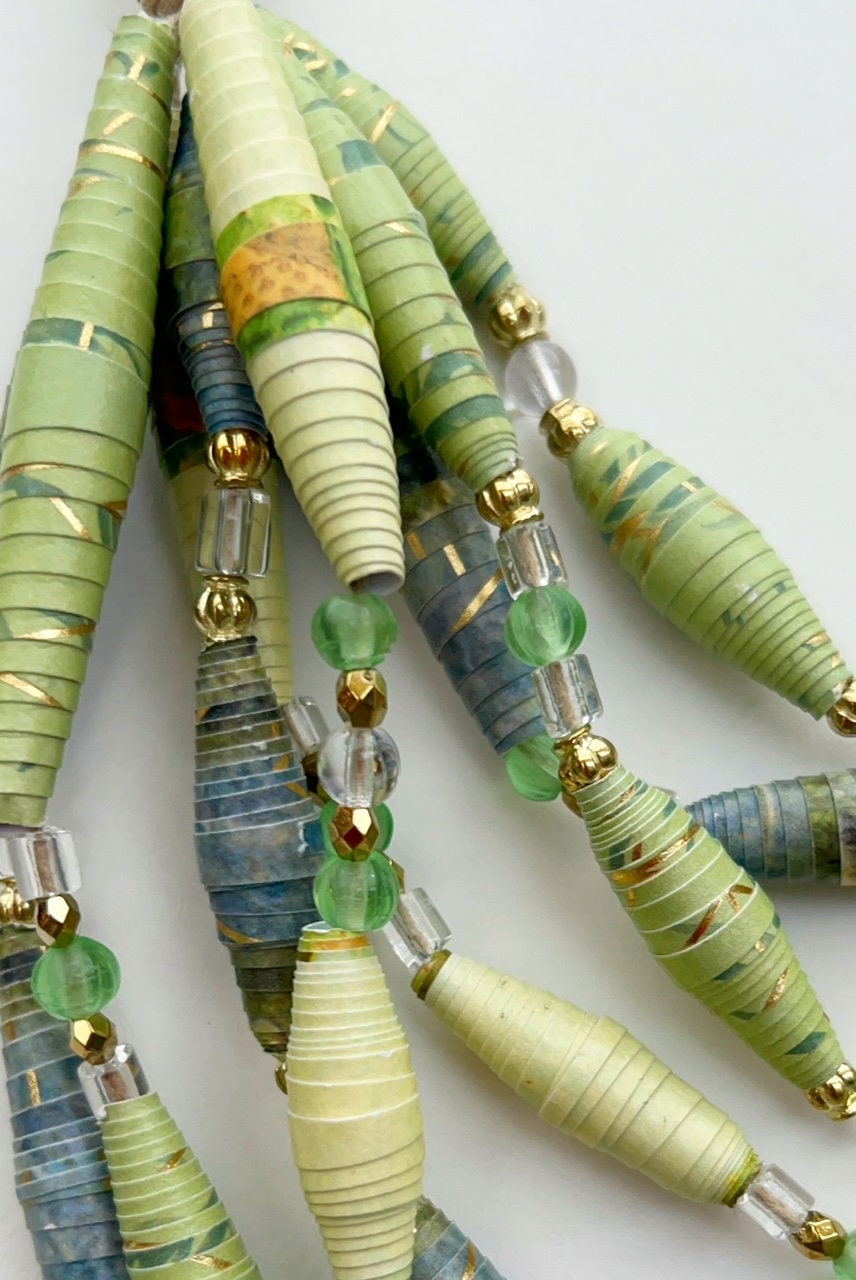Lucy Gemstone Beaded Multi Charm Necklace Base Lime Green main image 0