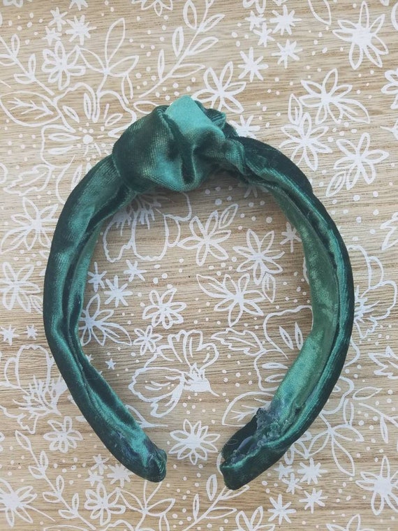Green Velvet Knotted Headband - Etsy display picture 3