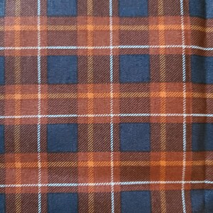 Orange Navy Checkered Scrunchie or Headband