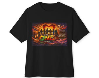 We Are One Silhouette Heart sunset T-Shirt | Unity graphic tee