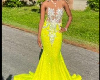 Sequin-embellished floor-length prom, wedding, dinner dress | Mermaid dress