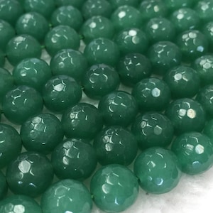 Natural Malay Jade Faceted Round Beads - size 4mm to 10mm