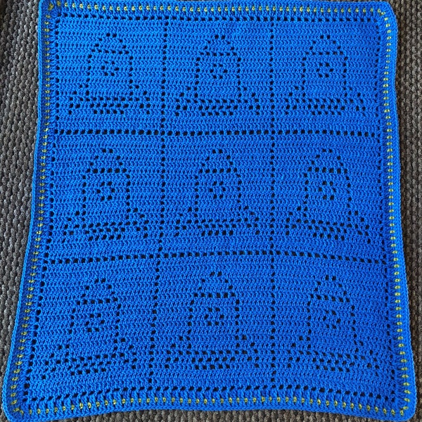 Filet Rocket Crochet Baby Blanket - PDF Pattern only