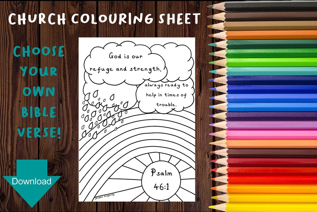 Custom - Choose Your Own Bible Verse Rainbow Colouring Page - A4 Sheet ...