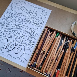 Quand j'ai peur - Coloriage chrétien « Aie confiance en toi » – Psaume 56:3 - La confiance (Téléchargement numérique) Ressource pour l'école du dimanche image 4