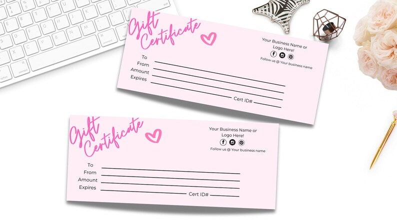 Gift Certificate Template, Editable Gift Certificate for Small Business ...