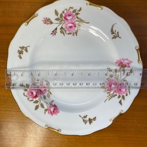 Royal Crown Derby Pinxton Roses China Plates, Pink Roses and Gold Leaf Salad Plates image 7