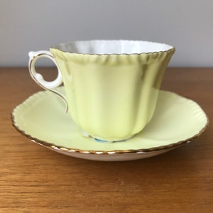 Royal Grafton Yellow Teacup and Saucer, Floral English Tea Cup and Saucer image 8