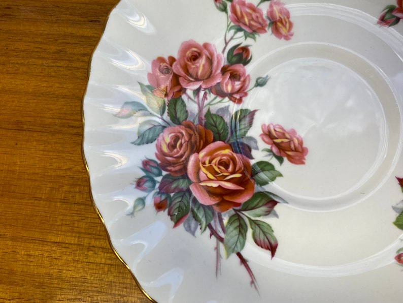 Royal Albert Centennial Rose Vintage Teacup and Saucer, Red Pink Orange Rose Tea Cup and Saucer, English Bone China CLEARANCE image 7