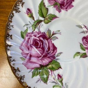 Aynsley Roses Cup and Saucer, Large Pink Cabbage Rose Teacup and Saucer image 7