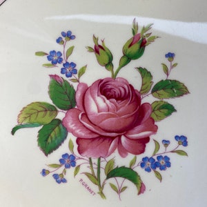 Pink Rose Tray Signed P. Granet, Myott Son & Co Ltd. Staffordshire Ceramic Serving Plate 2874 image 4