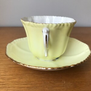 Royal Grafton Yellow Teacup and Saucer, Floral English Tea Cup and Saucer image 9