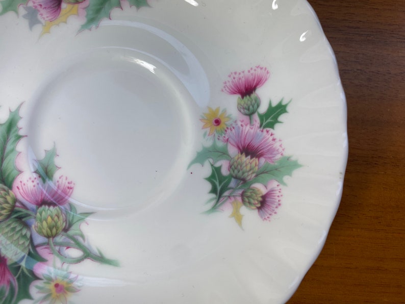 Royal Albert Summertime Series Bone China Tea Cup and Saucer, Purple Pink Thistle Teacup and Saucer image 8