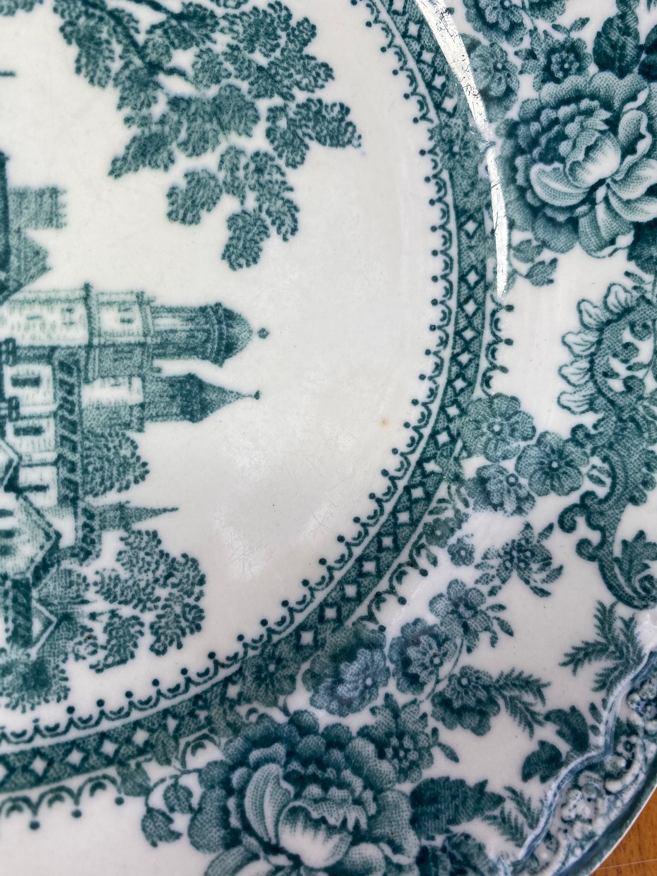 togo blue and white plate stamped M