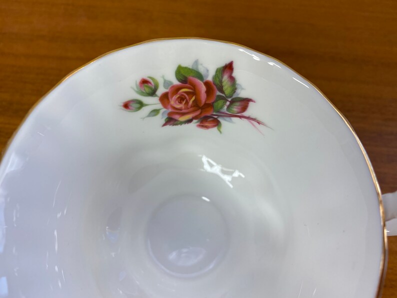 Royal Albert Centennial Rose Vintage Teacup and Saucer, Red Pink Orange Rose Tea Cup and Saucer, English Bone China CLEARANCE image 5