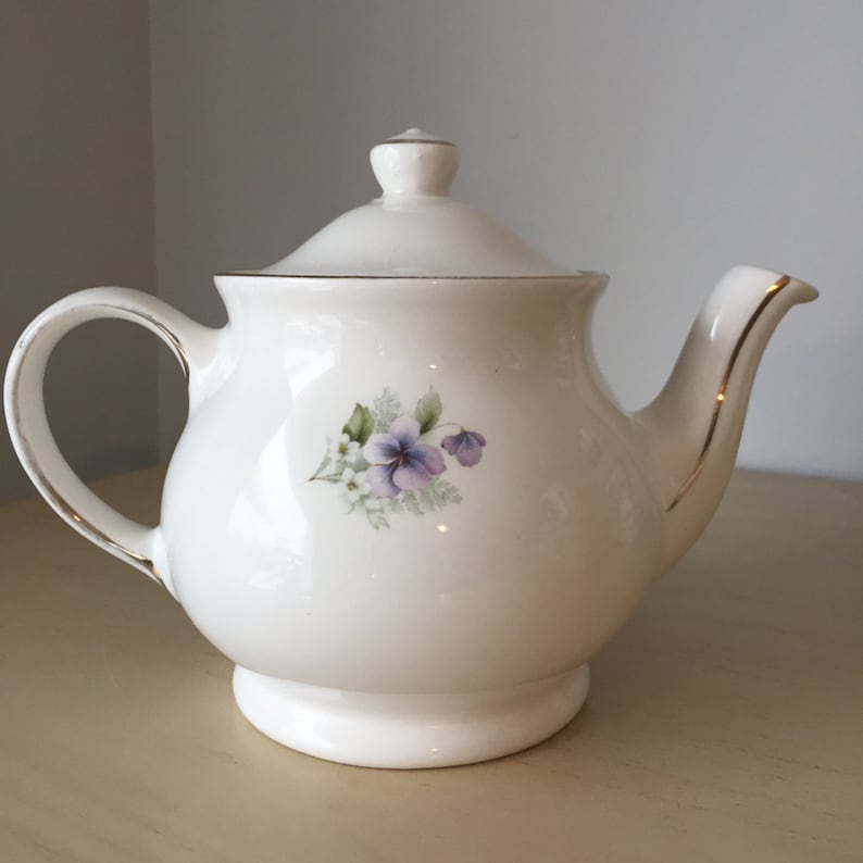 Sadler Light Purple Pansy Flower Teapot Small 2 Cup Vintage Etsy