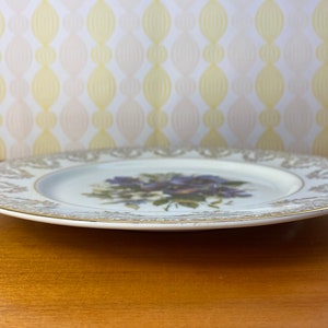 Harleigh China Plate, Large Purple Pansy Decorative Wall Plate, English Bone China image 3