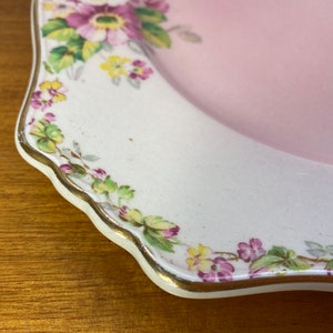 Royal Winton Apple Blossom Ceramic Plate, Pink White and Yellow Blossoms Wall Plate image 5