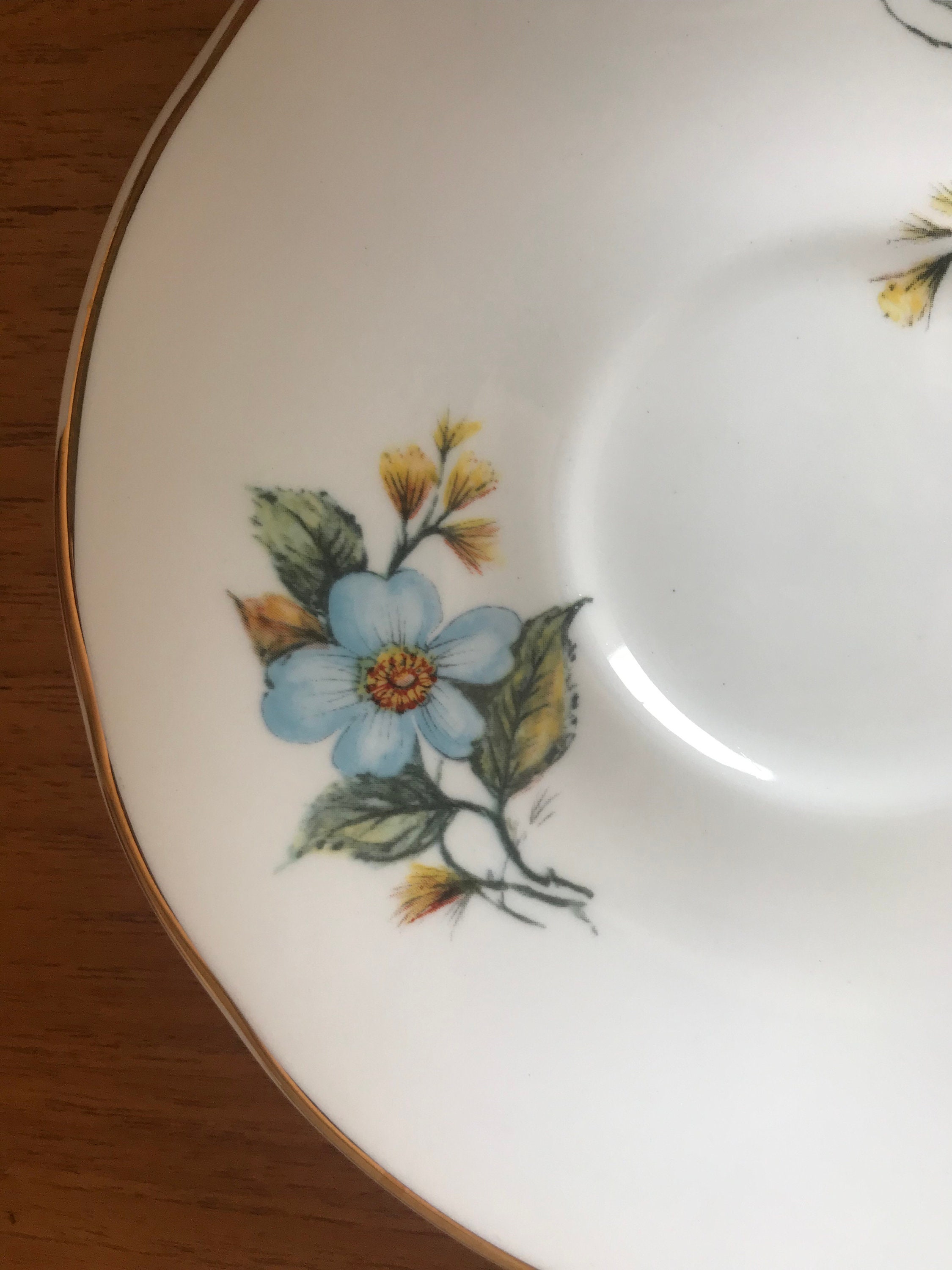 Sadler Tea Cup and Saucer Blue and Yellow Flower Teacup and Etsy