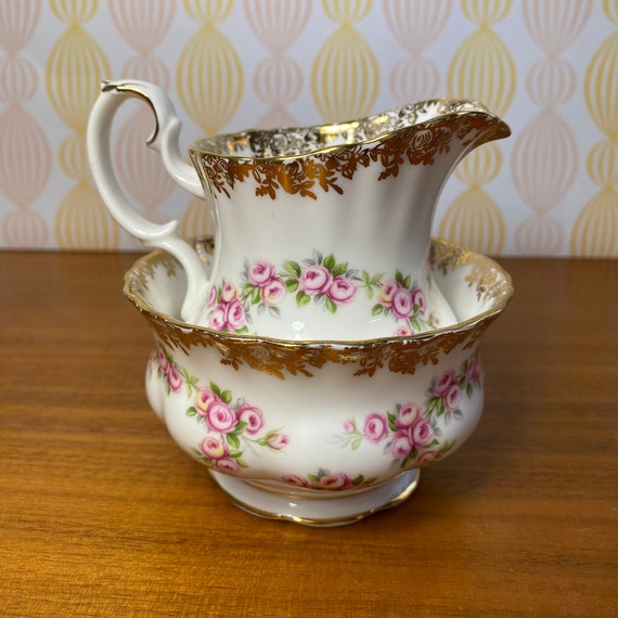 Royal Albert dimity Rose Cream and Sugar Set Vintage Bone China Creamer Milk Pitcher and Sugar Bowl Etsy Israel