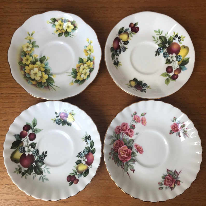 Royal Albert Tea Set Mismatched Tea Cups and Saucers Red and Etsy Canada