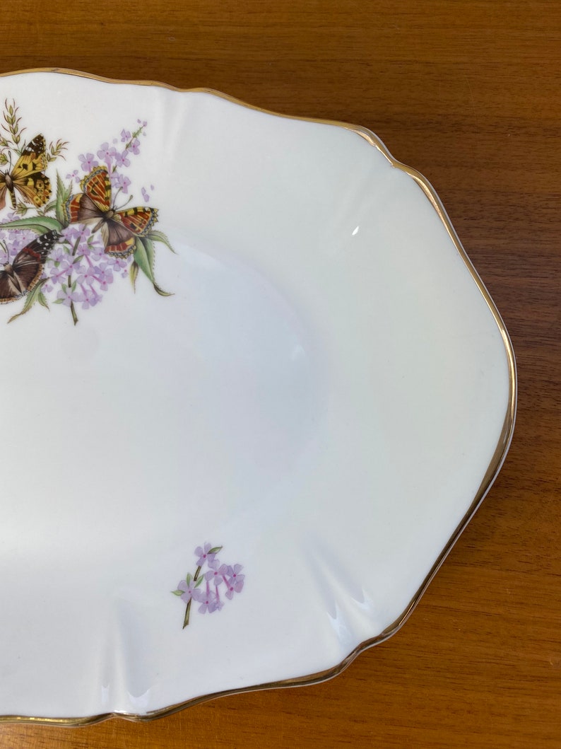 Royal Grafton China Tray, Butterflies and Purple Lilacs Serving Tray image 5