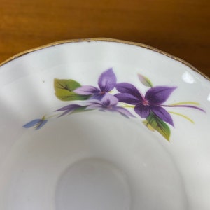 Grosvenor Jackson & Gosling Ltd China Tea Cup and Saucer, My Fair Lady Purple Violets Pattern Teacup Duo image 5