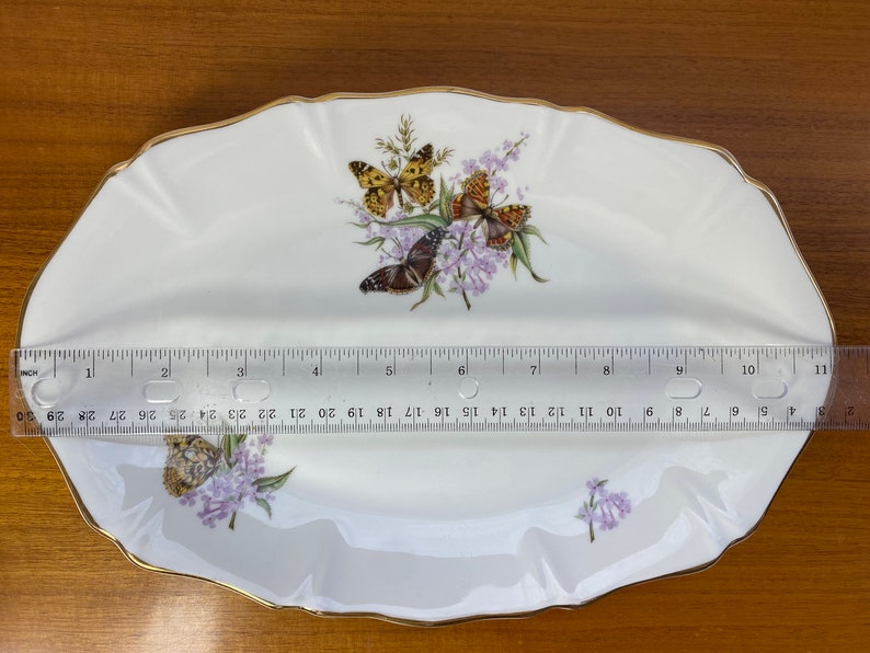 Royal Grafton China Tray, Butterflies and Purple Lilacs Serving Tray image 10