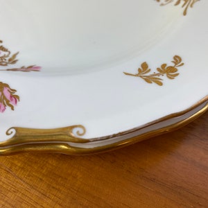 Royal Crown Derby Pinxton Roses China Plates, Pink Roses and Gold Leaf Salad Plates image 6