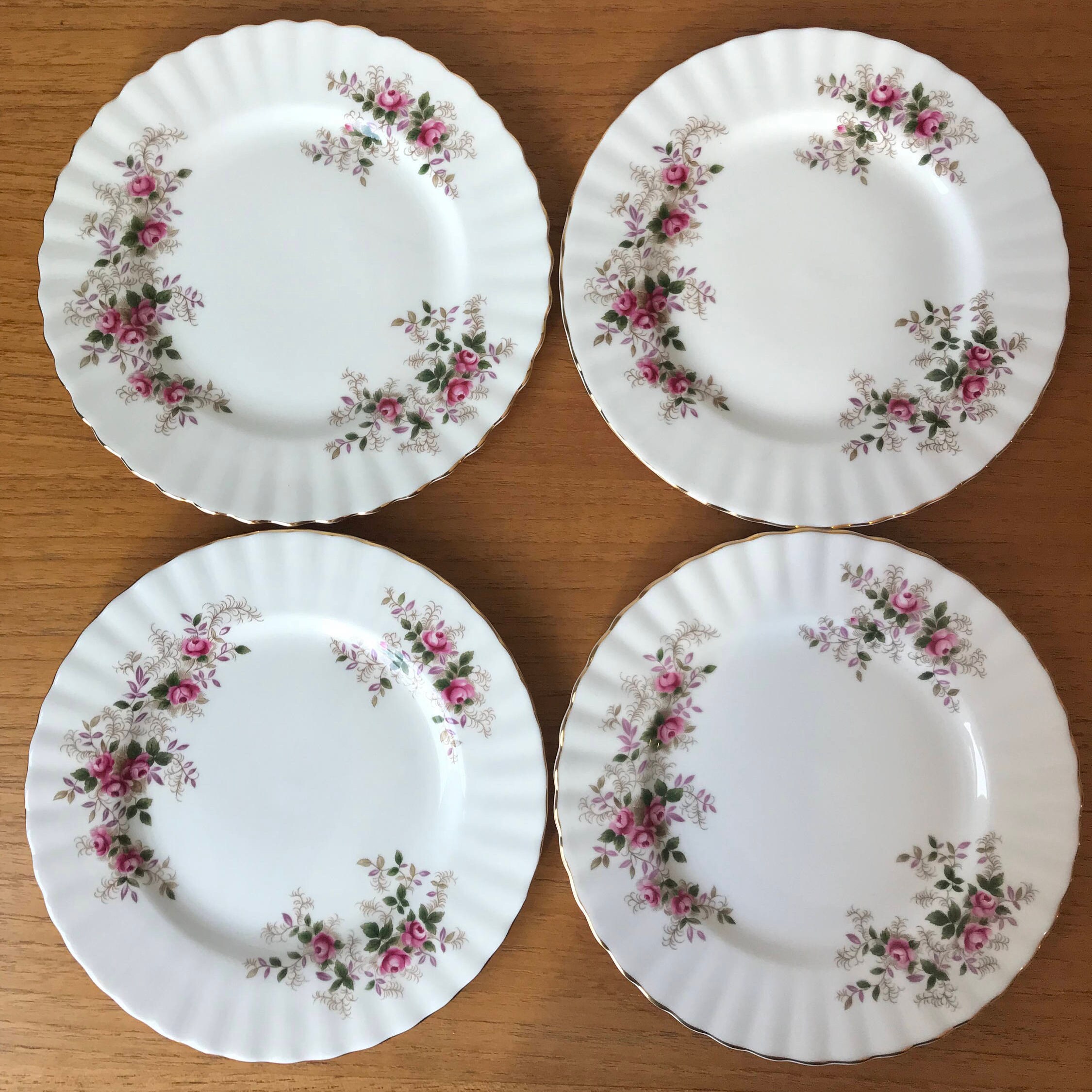 Royal Albert Lavender Rose Vintage Dessert Plates Pink Rose Etsy Canada