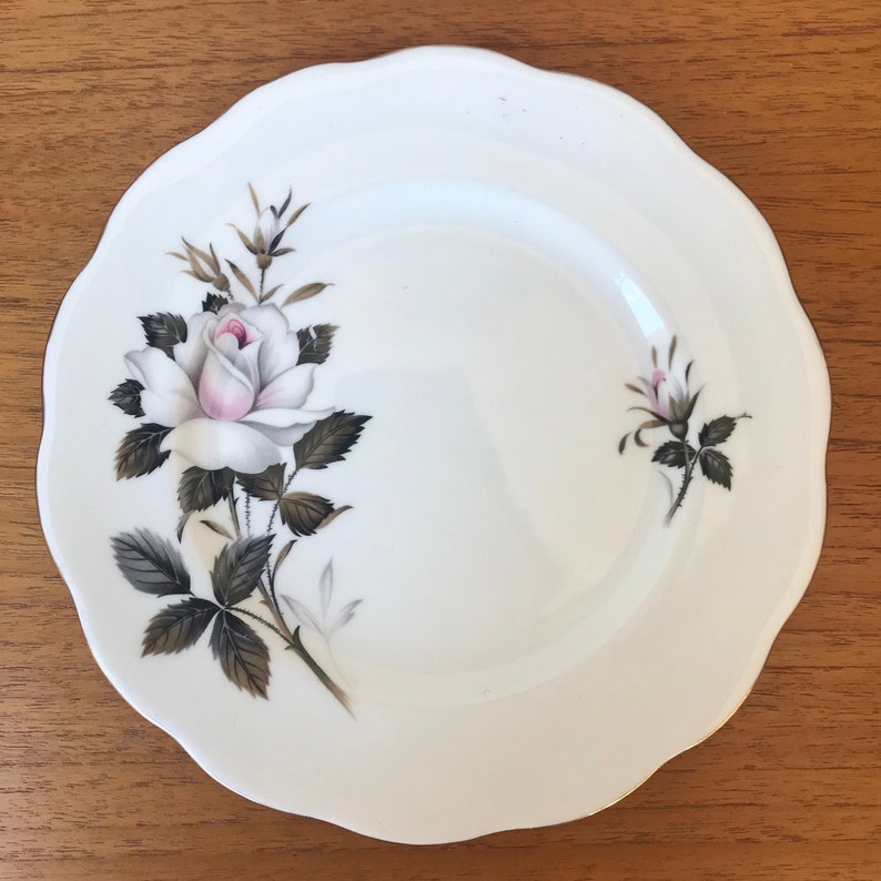 Mismatched Plate Set Bone China Bread and Butter Dishes Rose Side Plates