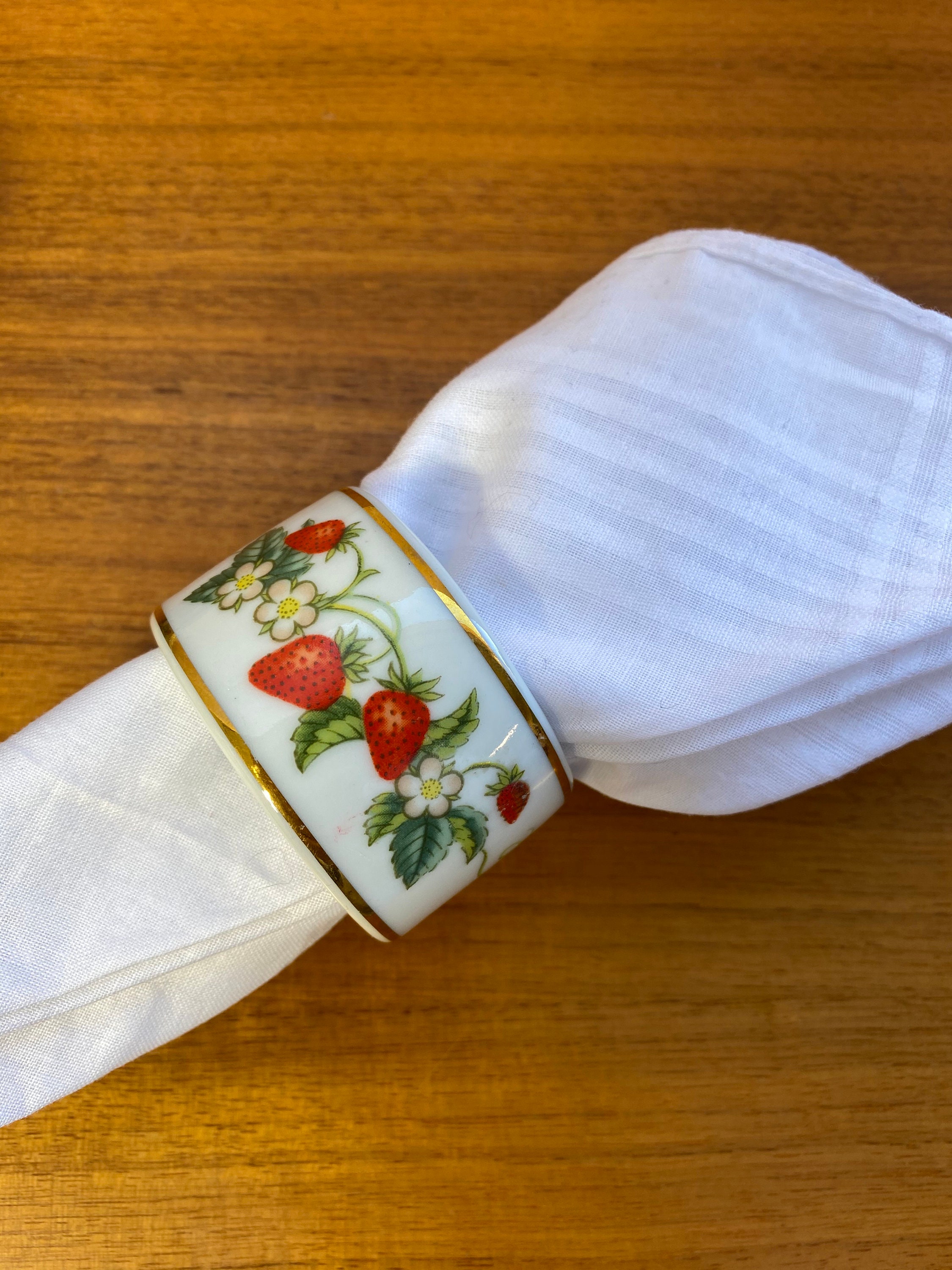 Strawberry Napkin Rings Porcelain China Napkin Holders Set Etsy 日本