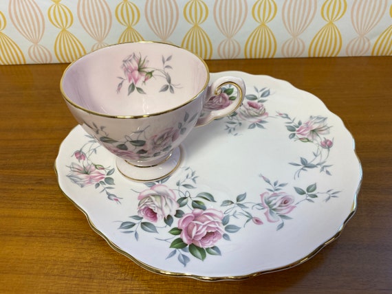Antique snack plate and cup best sale set