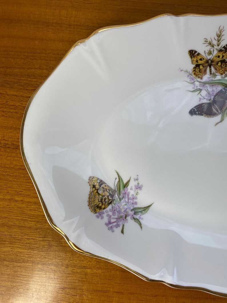 Royal Grafton China Tray, Butterflies and Purple Lilacs Serving Tray image 4