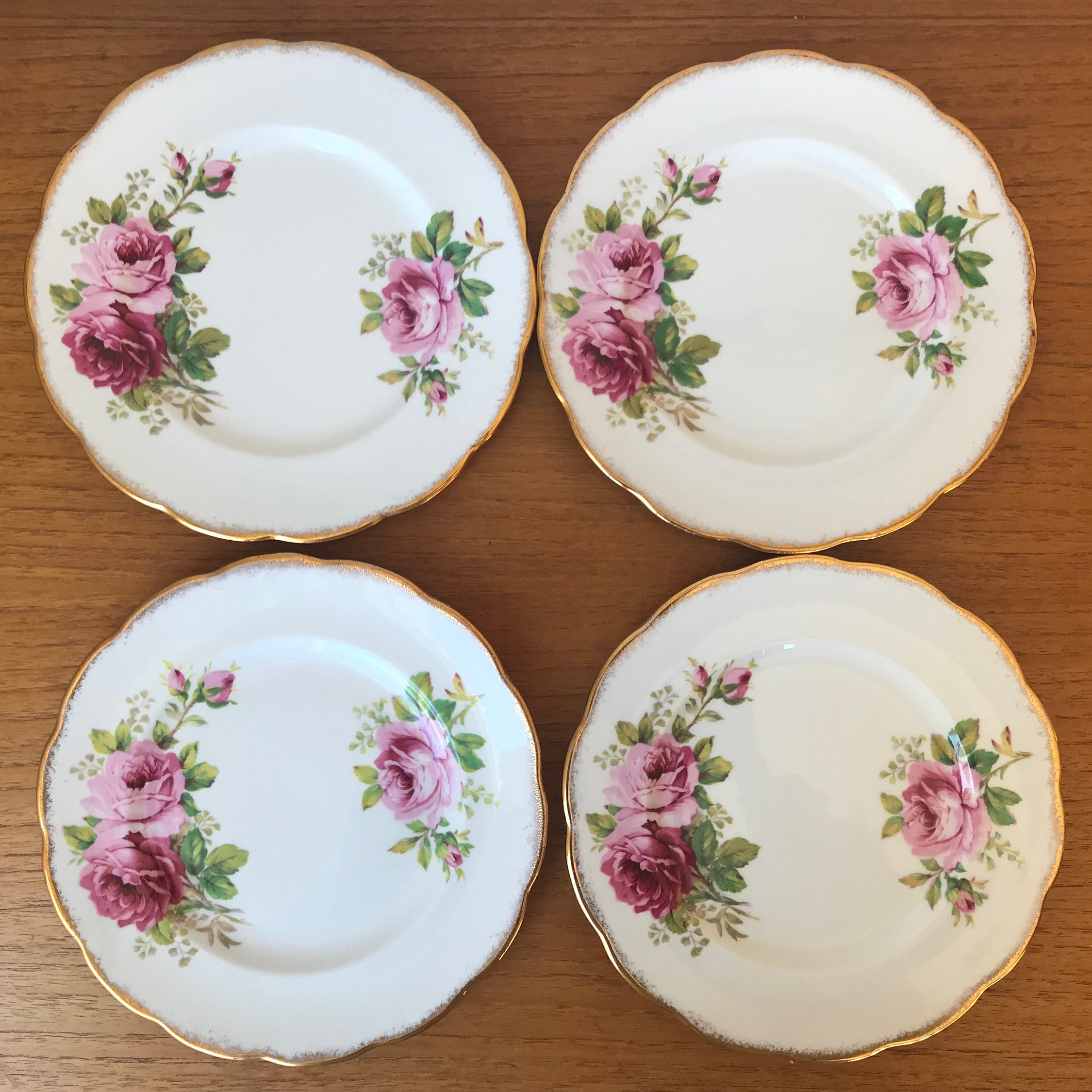 Vintage luncheon plates with cups