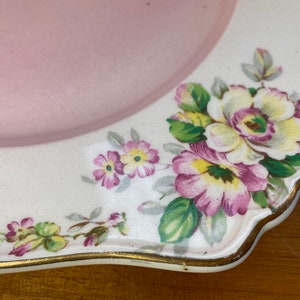 Royal Winton Apple Blossom Ceramic Plate, Pink White and Yellow Blossoms Wall Plate image 4