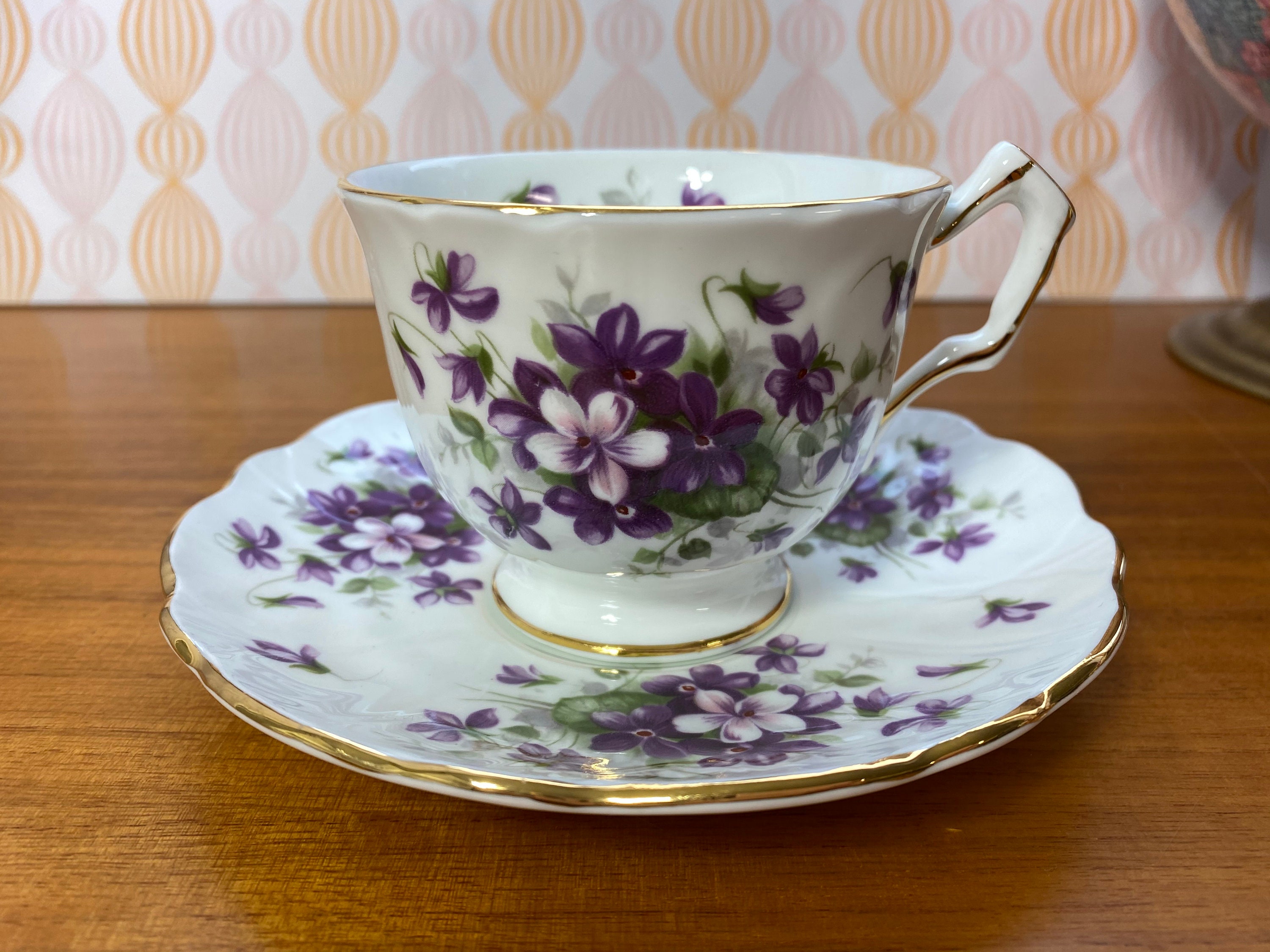 AYNSLEY English violet  陶器 Vintage Aynsley November Violet Fine Bone China Bouquet 3