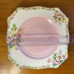 Royal Winton Apple Blossom Ceramic Plate, Pink White and Yellow Blossoms Wall Plate image 7