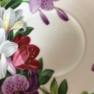 Adderley Tea Cup and Saucer, Purple Pink White Lily Teacup and Saucer image 9