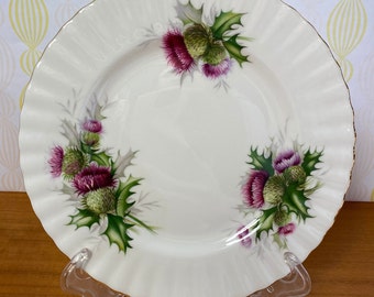 Highland Thistle Salad Plate, Royal Albert China Purple Thistle Plate