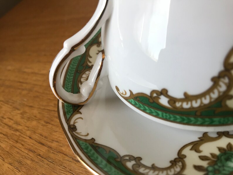 Green Vintage Tea Cup and Saucer Grosvenor Jackson & Gosling | Etsy