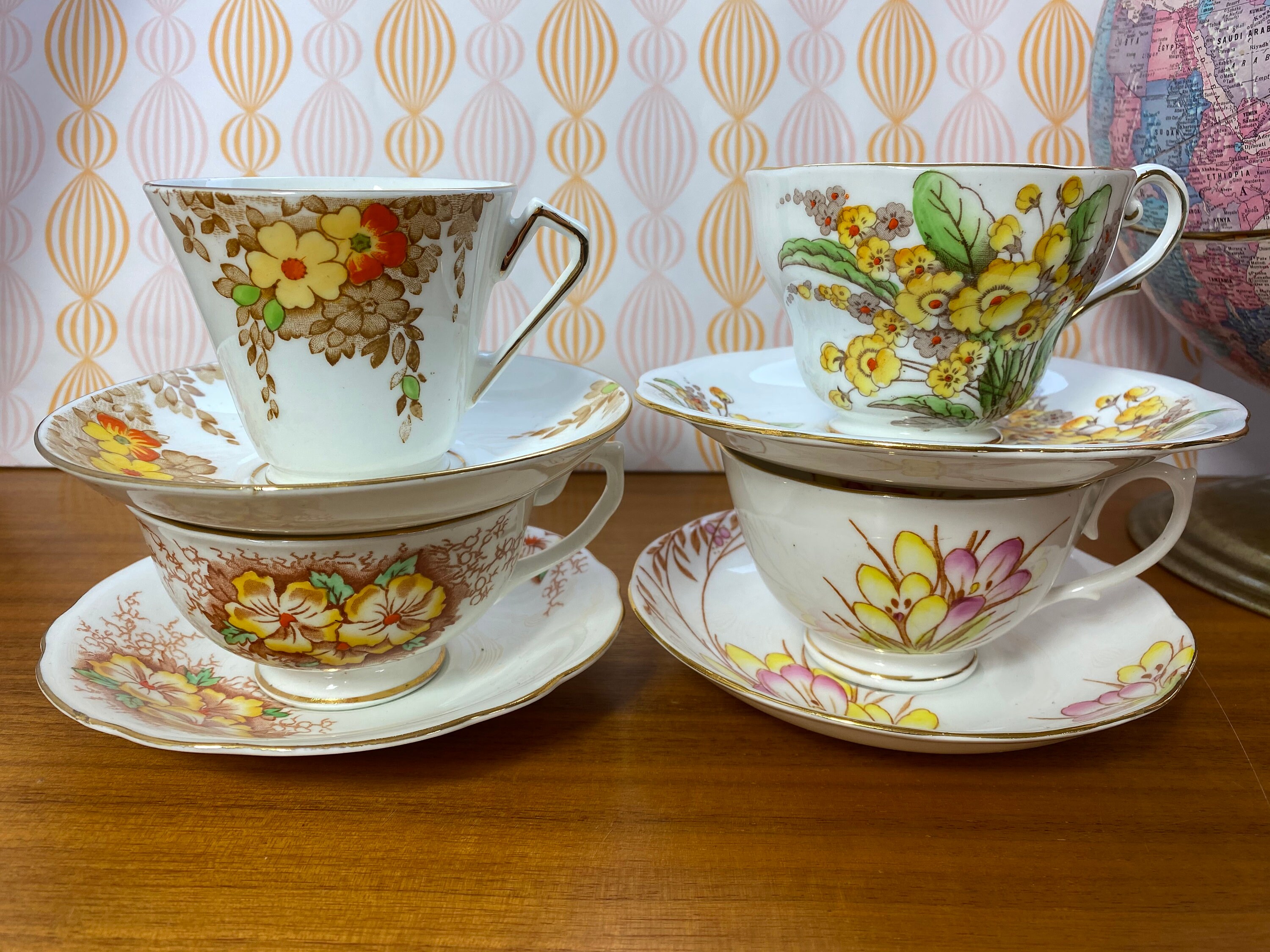 Home & Living Kitchen & Dining Vintage mismatched tea cups and saucers
