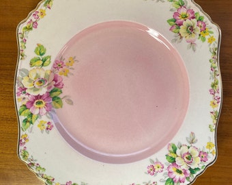 Royal Winton "Apple Blossom" Ceramic Plate, Pink White and Yellow Blossoms Wall Plate